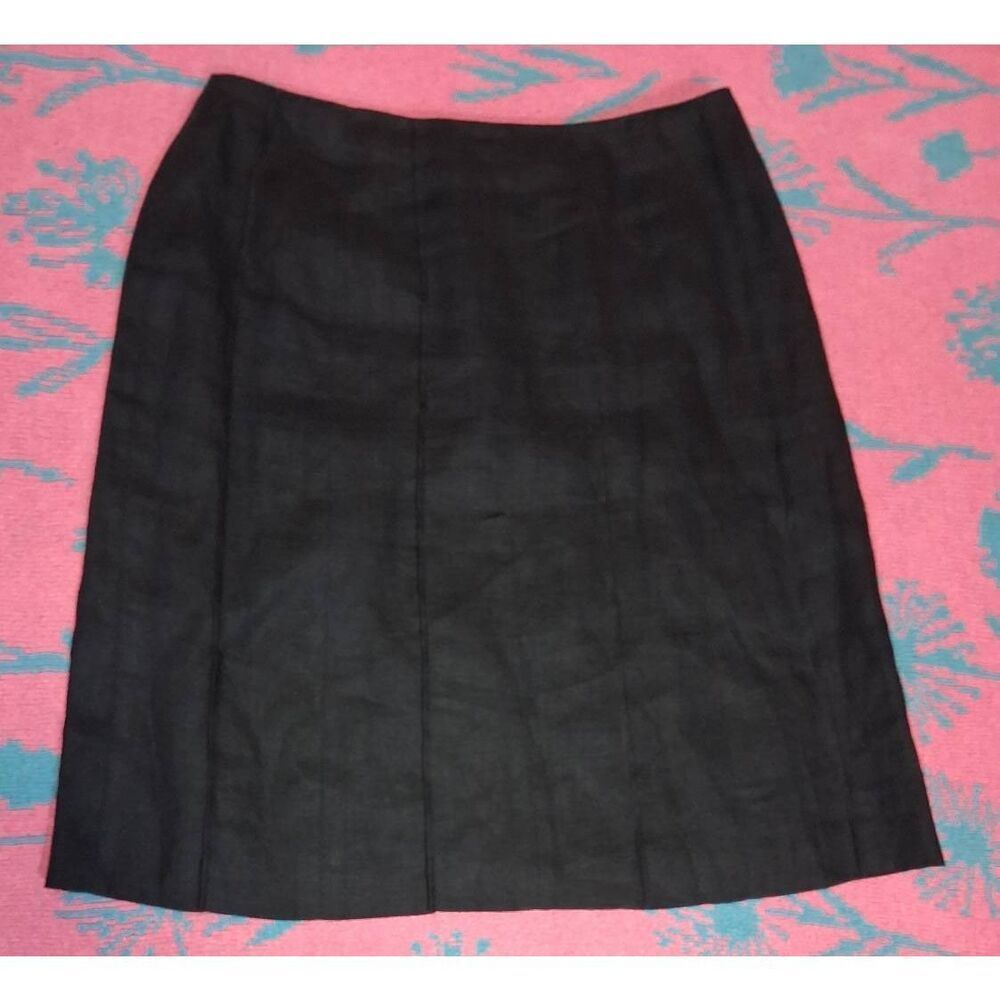 Talbots womens size 6 small 100% Irish linen skirt black